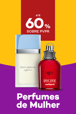 Perfumes de Senhora com destaque promocional de at&eacute; 60% sobre pre&ccedil;o de Venda ao P&uacute;blico Recomendado